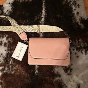 Jen & Co  Small Pale Pink Purse with Guitar Strap NWT